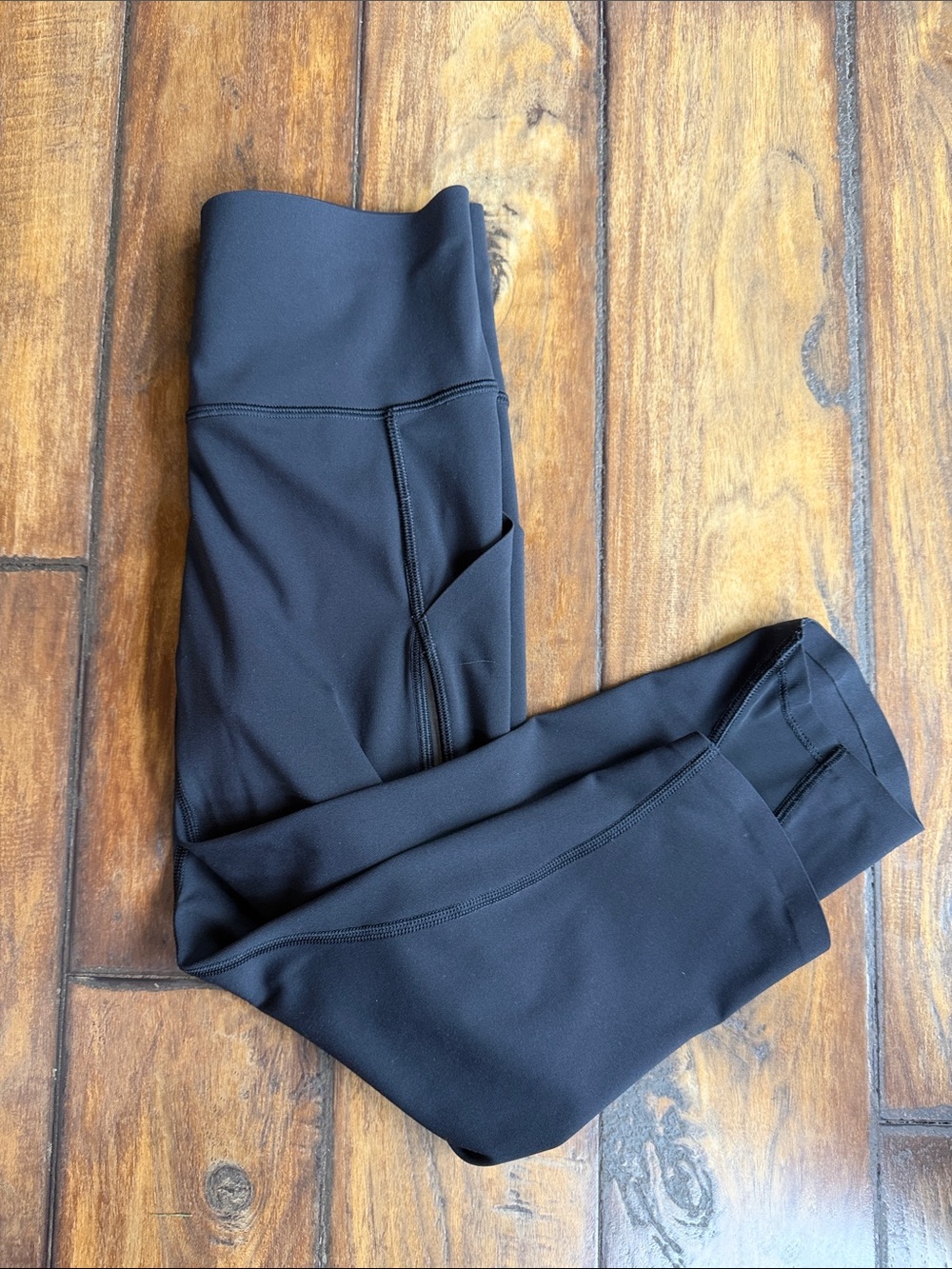lululemon athletica Black Performance Cropped Leggings With Pockets